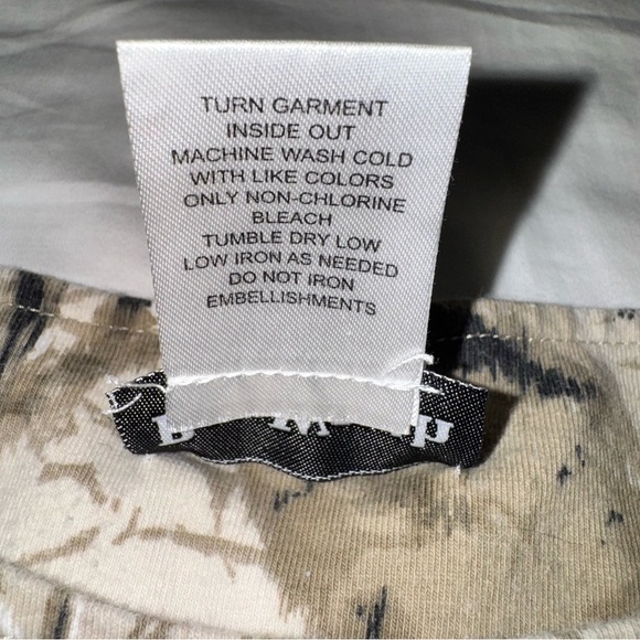 *3 for $15* BonWorth Womens Petite S Short Sleeve Brown & Black Top Blouse Metal - Picture 9 of 9